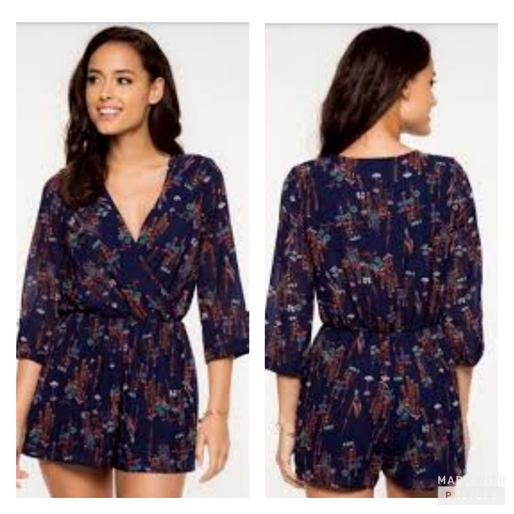 Everly Dresses & Skirts - {Everly} Navy Printed Romper